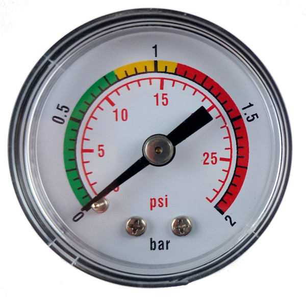 Manometer für Azuro® Ventil bis 2 bar mit Farbskala